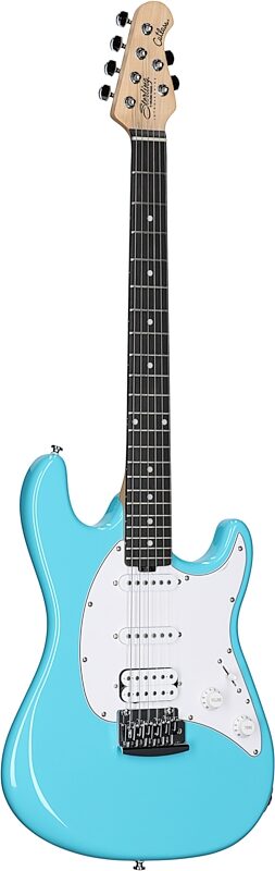 Sterling Intro Series Cutlass HSS Electric Guitar, Electric Blue, Body Left Front