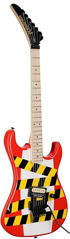 Kramer Baretta Graphics Electric Guitar (with EVH D-Tuna and Gig Bag), Danger Zone, Custom Graphics, Body Left Front