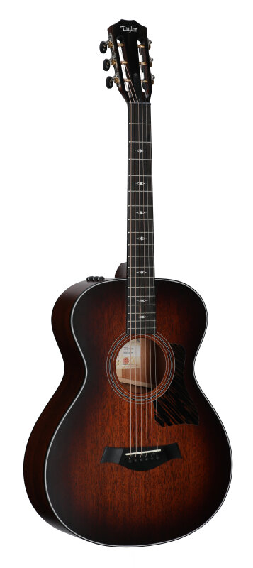 Taylor 322e 12-Fret Grand Concert Acoustic-Electric Guitar (with Case), Shaded Edgeburst, Body Left Front