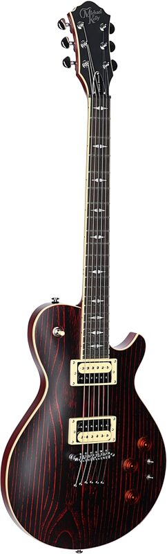 Michael Kelly Patriot Decree SB Slim Body Open Pore Electric Guitar, Transparent Red, Body Left Front