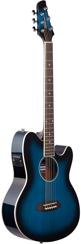 Ibanez TCY10E Talman Cutaway Acoustic-Electric Guitar, Transparent Blue Sunburst, Body Left Front