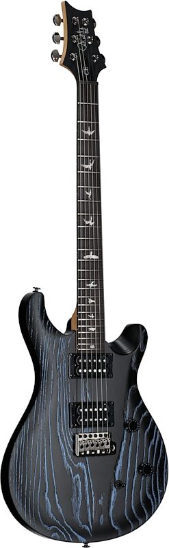 PRS SE Swamp Ash CE24 Sandblasted Limited Edition Electric Guitar (with Gig Bag), Sandblasted Blue, Body Left Front