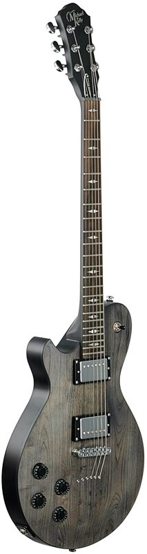 Michael Kelly Patriot Decree Open Pore Electric Guitar, Faded Black, Left Handed, Body Left Front