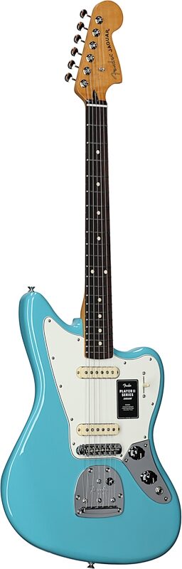 Fender Player II Jaguar Electric Guitar, with Rosewood Fingerboard, Aquatone Blue, Body Left Front