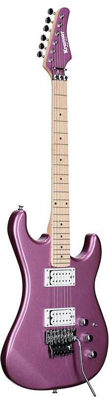 Kramer Pacer Classic Floyd Rose Electric Guitar, Special Purple Passion, Blemished, Body Left Front