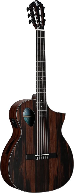 Michael Kelly Forte Port Nylon Classical Acoustic-Electric Guitar, Java Ebony, Body Left Front