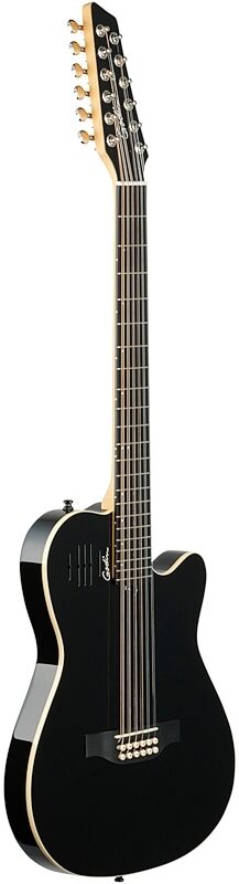 Godin A12 Acoustic-Electric Guitar, 12-String (with Gig Bag), Black, Body Left Front
