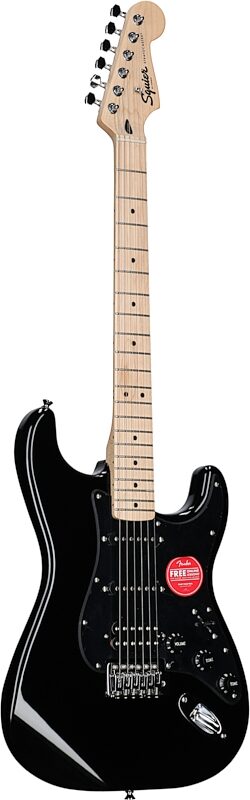 Squier Sonic Stratocaster HSS Electric Guitar, Black, Body Left Front