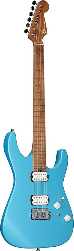 Charvel Pro-Mod DK24 HH 2PT CM Electric Guitar, with Maple Fingerboard, Matte Blue Frost, Body Left Front