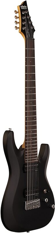 Schecter C-8 Deluxe Electric Guitar, Satin Black, Body Left Front