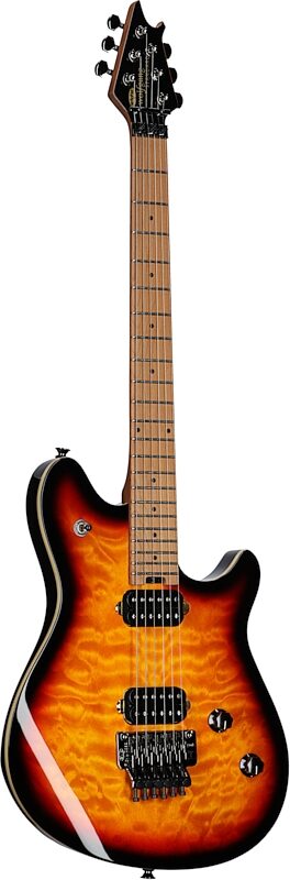 EVH Eddie Van Halen Wolfgang WG Standard Quilt Maple Electric Guitar, 3-Color Sunburst, Body Left Front