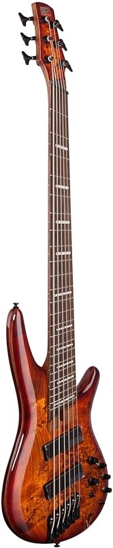 Ibanez SRMS806 Bass Workshop Multi-Scale Electric Bass, 6-String, Brown Topaz, Body Left Front