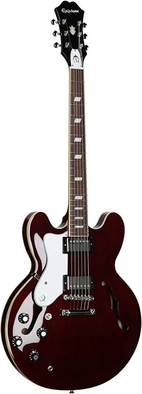 Epiphone Noel Gallagher Riviera Electric Guitar (with Case), Left-Handed, Dark Wine Red, Blemished, Body Left Front