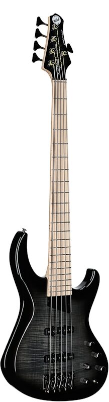 MTD Kingston Saratoga Deluxe 5 Electric Bass, 5-String (with Maple Fingerboard), Transparent Black Burst, Open Box (Very Good), Body Left Front