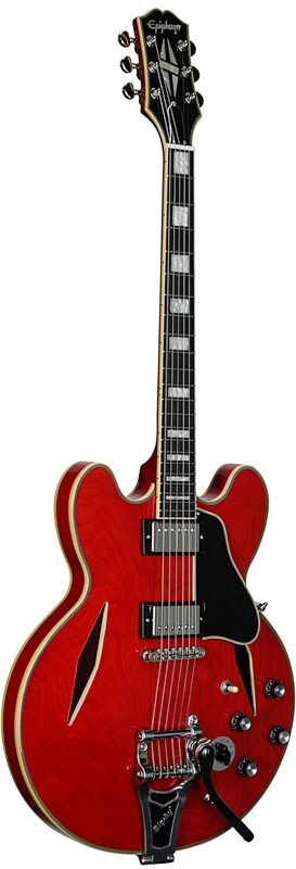 Epiphone Exclusive Shinichi Ubukata ES-355 Custom Electric Guitar (with Case), Satin Cherry, Scratch and Dent, Body Left Front