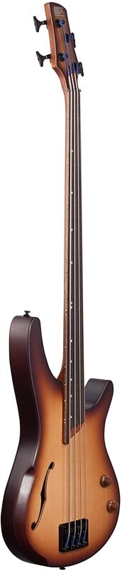 Ibanez SRH500F Bass Workshop Fretless Electric Bass, Natural Brown Burst, Body Left Front