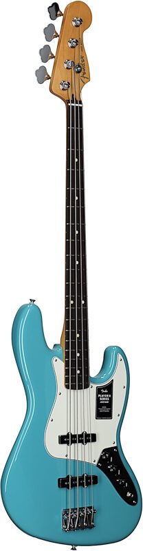 Fender Player II Jazz Electric Bass, with Rosewood Fingerboard, Aquatone Blue, Body Left Front