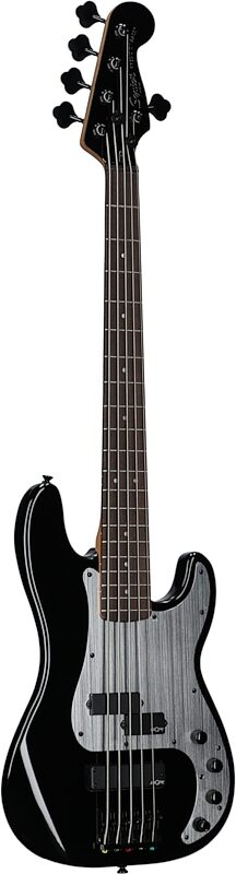 Squier Contemporary Active Precision Bass PH V 5-String Bass Guitar, with Laurel Fingerboard, Black, Body Left Front