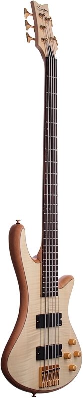 Schecter Stiletto Custom 5 5-String Electric Bass, Natural, Body Left Front