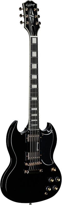 Epiphone Inspired by Gibson SG Custom Electric Guitar (with Gig Bag), Ebony, Body Left Front
