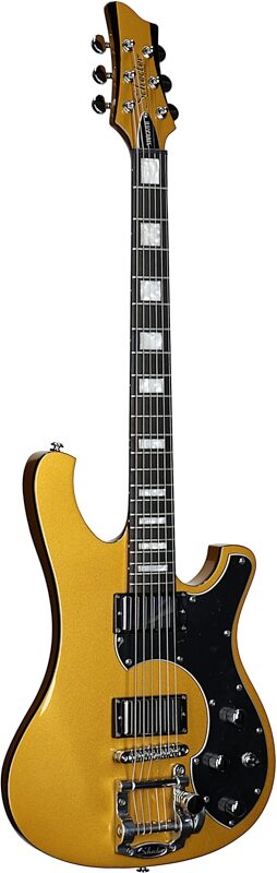 Schecter Stargazer 6 Vibrato Electric Guitar, Metallic Gold, Body Left Front
