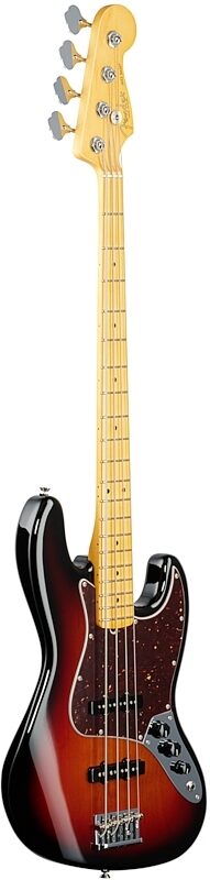 Fender American Pro II Jazz Electric Bass, Maple Fingerboard (with Case), 3-Color Sunburst, USED, Blemished, Body Left Front