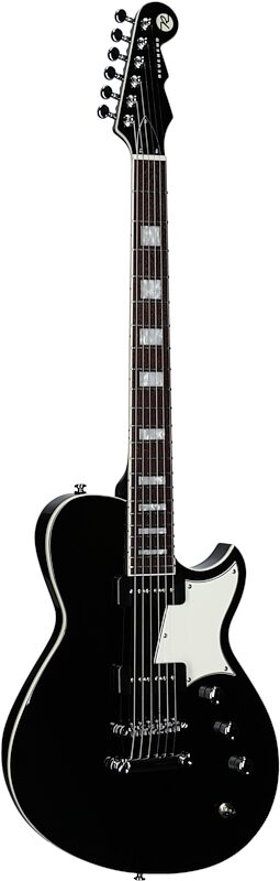 Reverend Contender 290 Electric Guitar, Midnight Black, Body Left Front