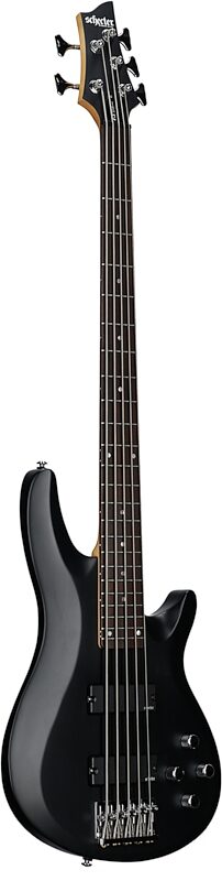 Schecter C-5 Deluxe Electric Bass, Satin Black, Body Left Front