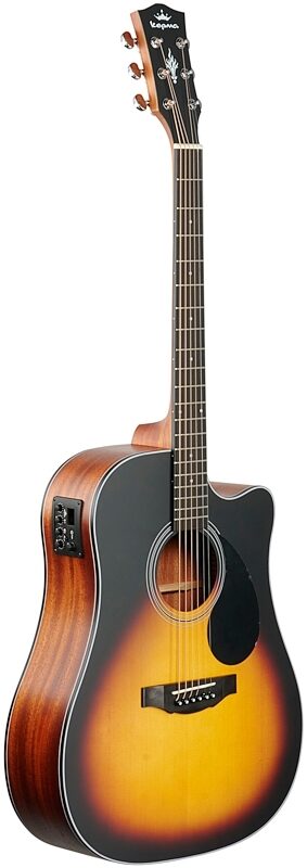 Kepma K3 Series D3-130 Acoustic-Electric Guitar, Sunburst Matte, with K1 Pickup, Body Left Front
