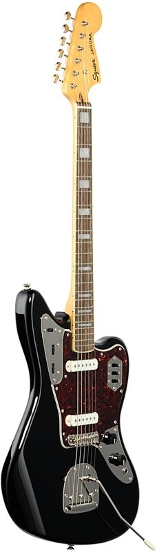 Squier Classic Vibe '70s Jaguar Electric Guitar, with Laurel Fingerboard, Black, Body Left Front