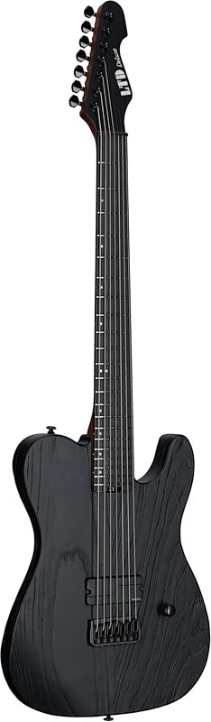 ESP LTD TE-1007 Baritone Electric Guitar, Black Blast, Body Left Front