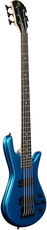Spector Performer Electric Bass, 5-String, Metallic Blue Gloss, Body Left Front