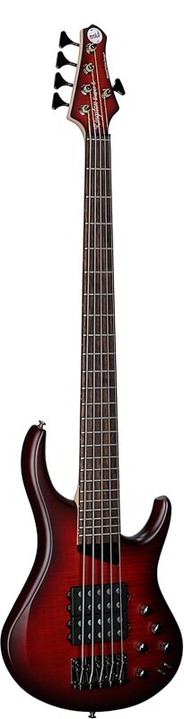 MTD Kingston Super 5 Electric Bass, 5-String (with Laurel Fingerboard), Doctor Brown&#039;s Burst, Body Left Front
