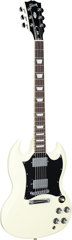 Gibson SG Standard Custom Color Electric Guitar (with Soft Case), Classic White, Body Left Front