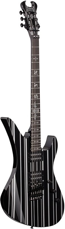 Schecter Synyster Gates Standard Electric Guitar, Black Silver Stripes, Body Left Front