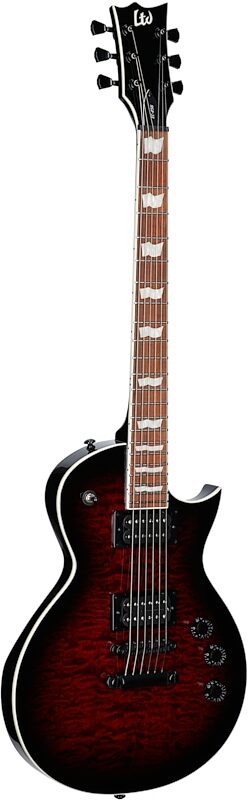 ESP LTD EC-256QM Electric Guitar, See-Thru Blk Cherry, Body Left Front