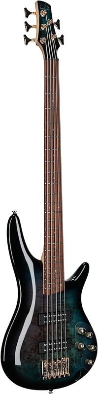 Ibanez SR405EPBDX Electric Bass Guitar, 5-String, Tropical Seafloor Burst, Body Left Front