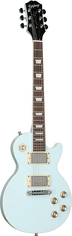 Epiphone Power Player Les Paul Electric Guitar (with Gig Bag), Ice Blue, Body Left Front