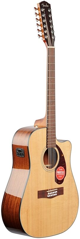 Fender CD-140SCE 12-String Acoustic-Electric Guitar (with Case), Natural, Body Left Front