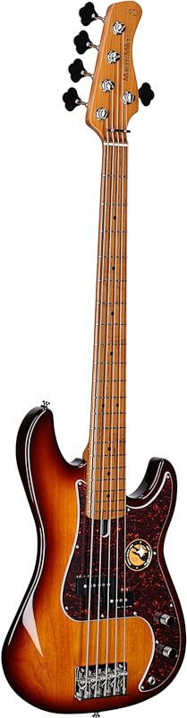Sire Marcus Miller P5 Electric Bass, 5-String, Tobacco Sunburst, Body Left Front