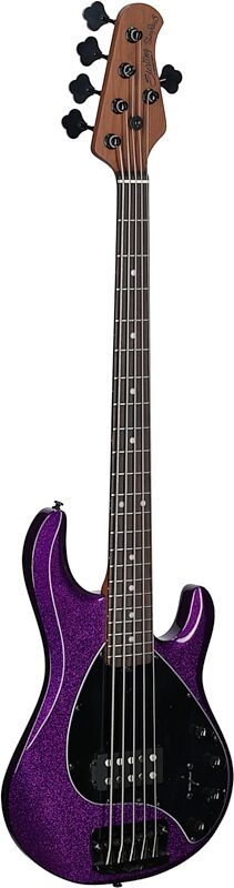 Sterling by Music Man StingRay RAY35 Electric Bass, Purple Sparkle, Scratch and Dent, Body Left Front