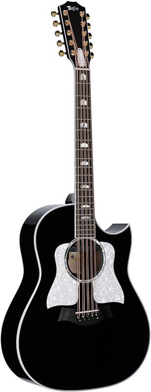 Taylor 657ce Bajo Quinto Grand Pacific Acoustic-Electric Guitar, 10-String (with Case), Black, Body Left Front