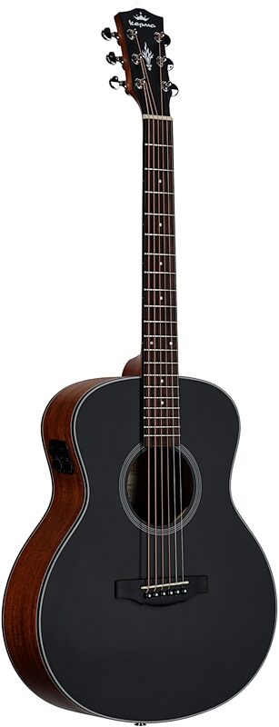 Kepma K3 Series M3-130 Mini Acoustic-Electric Guitar, Black, Body Left Front