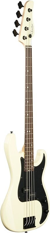 Schecter P-4 Bass Guitar, 4-String, Ivory, Body Left Front