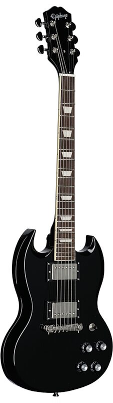 Epiphone Power Player SG Electric Guitar (with Gig Bag), Dark Matter Ebony, Body Left Front