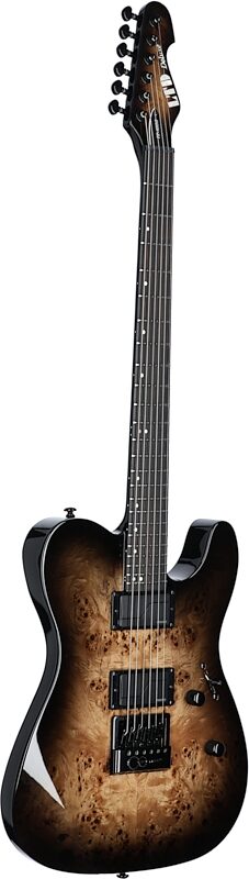 ESP LTD TE-1000 Evertune Electric Guitar, Burl Poplar Charcoal, Body Left Front