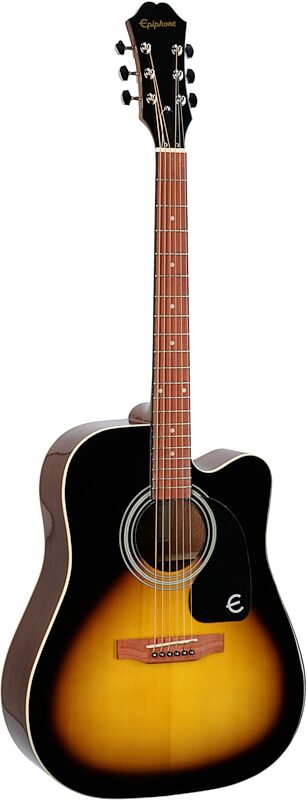 Epiphone FT-100 CE Songmaker Deluxe Acoustic-Electric Guitar, Vintage Sunburst, Body Left Front