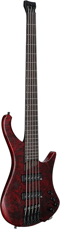 Ibanez EHB1505 Bass Guitar, 5-String (with Gig Bag), Stained Wine Red, Body Left Front