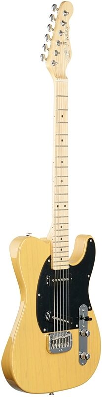G&L Fullerton Deluxe ASAT Special Electric Guitar (with Gig Bag), Butterscotch, Body Left Front