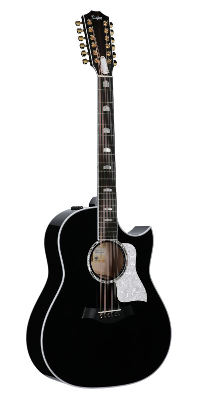 Taylor 657ce Doce Doble Grand Pacific Acoustic-Electric Guitar, 12-String (with Case), Black, Body Left Front